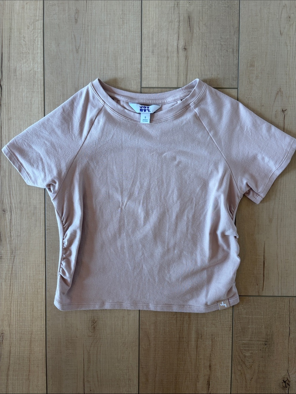 JoyLab Pale Beige Short Sleeve Crewneck Top